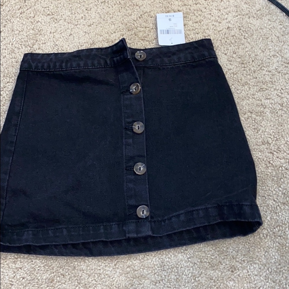 Black button down skirt